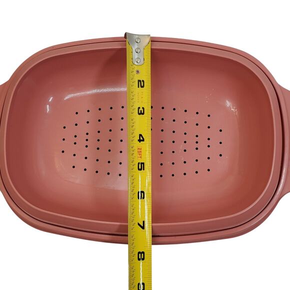 Vtg Tupperware Microwave Steamer Dusty Rose Complete - Picture 9 of 11